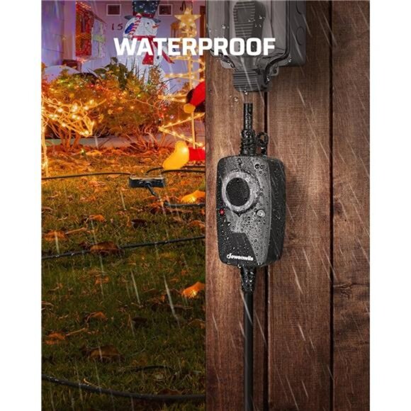 Light Timer Outdoor Weatherproof with 12FT Extension Cord,Photocell Timer Switch - Picture 3 of 8